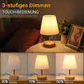 HSLighting Nachttischlampe, Tischlampe Touch Dimmbare Glühbirne 3 Helligkeitsstufen Einstellbar Schreibtischlampe Minimalistische Leuchten Tischleuchte für Nachttisch Schlafzimmer Lesen Wohnzimmer
