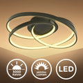 B.K.Licht - LED Deckenlampe mit warmweißer Lichtfarbe, geschwungenes Design, 35 Watt, 4600 Lumen, LED Deckenleuchte, Lampe, Wohnzimmerlampe, Schlafzimmerlampe, Küchenlampe, 39x39,5x14,5 cm, Schwarz