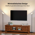 PreeOtti Stehlampe Wohnzimmer, 36W LED Deckenfluter mit Fernbedienung & Touch-Steuerung, 3 Farbtemperaturen, Stufenlos Dimmbar, Moderne Leselampe Stehleuchte für Wohnzimmer Schlafzimmer Büro(Schwarz)
