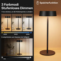 Suright Solar Tischlampe Kabellos, Solarbetriebene und über USB-C Aufladbar