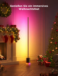 Govee LED Stehlampe Dimmbar RGBIC, 1725LM Stehlampe Wohnzimmer Arbeiten mit Matter,152cm RGBIC Moderne Schwarz,16 Millionen Farben Szenenmodi, Musikmodus für Deko Schlafzimmer Spielzimmer