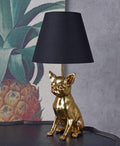 Tischlampe Chiwawa Hundelampe Tischleuchte (ohne Leuchtmittel) Chihuahua Nachttischlampe Leuchte 48cm Schwarz Gold cw213 Palazzo Exklusiv