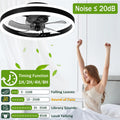 OMGPFR Reversibel Led Deckenventilator Mit Licht Fernbedienung Leise 6 Geschwindigkeiten Schlafzimmer Deckenventilator Mit Beleuchtung Wohnzimmer Modern 24W Dimmbar Deckenlampe, Schwarz 40CM