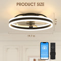 NIORSUN Deckenventilator mit Beleuchtung,50CM LED Lampe mit Ventilator,3 Farbtemperatur und 6 Geschwindigkeiten Deckenventilator mit Licht,APP/Fernbedienung Dimmbar Ventilator Deckenlampe Schwarz