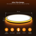 BLNAN LED Deckenleuchte Dimmbar, 2000K Nachtlicht Warm, 24W Deckenlampe mit Fernbedienung, 3000K-6500K Flach Deckenleuchte für Schlafzimmer Kinderzimmer Wohnzimmer, Rund Weiss 33CM