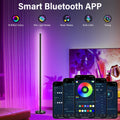 NIKYJM LED Stehlampe Wohnzimmer 145cm RGB Stehlampe Dimmbar Standleuchte LED Ecklampe mit Fernbedienung und APP, 16 Millionen Farben, 300 Szenenmodi Musikmodi DIY-Modus für Wohnzimmer Wohnzimmer Büro