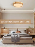 Baerolc LED Deckenleuchte Holz,30cm Deckenlampe Schlafzimmer 24W 3000K Warmweiß Deckenleuchte Küchenlampe Rund Deckenlampe holz für Schlafzimmer/Büro/Küche/Kinderzimmer/Flur/Balko