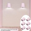 HERCHR 6 Stück European Pink Fabric Lampenschirme Ersatz, konische Lampenschirme für Tischlampen, Kristall Kronleuchter, Wandlampe, Zuhause 9x13x14 cm