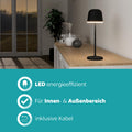 EGLO LED Außen-Tischlampe Mannera, Nachttischlampe Touch dimmbar, kabellose Outdoor Tischleuchte mit USB-Port, Metall in Rostbraun und Kunststoff Weiß, Lampe Schlafzimmer warmweiß, IP54