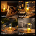 Tischlampe kabellos – Dimmbare Akku-Tischlampe 2000mAh mit Touchsteuerung, 3 Lichtfarben, USB-C, Aluminium, LED Tischlampe für Innen & Außen, Terrasse, Restaurant, Schlafzimmer, Gold 1er Set