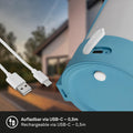 BRILONER - LED Tischlampe kabellos IP44 mit Touch, dimmbar in Stufen, USB-C, Akku tauschbar, Nachttischlampe, Leselampe, LED Lampe, Campinglampe, Tischleuchte, Akku Lampe, Outdoor, 9x8x15,5 cm, blau