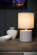 LUCIDE GREASBY - Tischlampe - Ø 14 cm - 1xE14 - Beige
