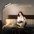 Ehaho Dimmbar LED Stehlampe Schwarz | Leselampe Stehleuchte mit Fernbedienung | Warmweiss Neutralweiss Kaltweiss | Modern Standleuchten für Schlafzimmer Wohnzimmer Büro