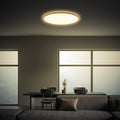 BRILONER - LED Deckenlampe mit indirektem Licht, flach, warmweißes Licht, Lampe, Deckenleuchte, Wohnzimmerlampe, LED Panel, Küchenlampe, Schlafzimmerlampe, 42x3 cm, Holzrahmen