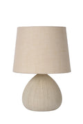 LUCIDE RAMZI - Tischlampe - Ø 18 cm - 1xE14 - Beige