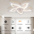Maevor LED Deckenventilator mit Licht Leise, 69 cm Deckenventilator mit Beleuchtung Dimmbar (3000K-6000K), App & Fernbedienung, für Schlafzimmer/Wohnzimmer, 47W, Weiß