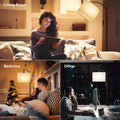 GLUROO Stehlampe Wohnzimmer mit Fernbedienung, Modern Standleuchte Bogenlampe mit 3 Farbwechsel, Stufenlose Helligkeit, Dimmbar LED Stehleuchte mit Fußschalter