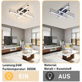 Homefire LED Deckenlampe Küche Deckenleuchte: Modern Küchenlampe Schwarz 24W Wohnzimmerlampe Anpassbare Form Design 3000K Warmweiß Licht Deckenbeleuchtung für Schlafzimmer Flur