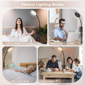Mojimdo Stehlampe 20000 Lux Tageslichtlampe - Flexible, dimmbare LED Lichttherapielampe mit 5 Farben, 10 Helligkeitsstufen und Timer - Ideal für Schlafzimmer, Wohnzimmer und Büro - Schwarz