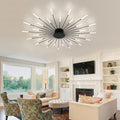 RRBEST LED Deckenleuchte Wohnzimmer,Wohnzimmerlampe Moderne Minimalistische Deckenlampe Innen Dekorative Deckenbeleuchtung für Wohnzimmer, Schlafzimmer und Büro(30 Köpfe, Schwarz)