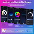 HANDSONIC LED Stehlampe,WIFI RGBCW Stehlampe Wohnzimmer,9W E27 Dimmbar Stehlampe,Stehleuchte mit APP,Arbeiten Sie mit Alexa & Google Assistant,DIY-Modus,Musikmodus & Timing-Funktion (Weiß)