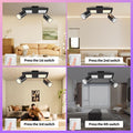 YindaLux Deckenstrahler LED Dimmbar mit Fernbedienung, RGB Farbwechsel 17W 2300LM Deckenlampe Strahler Schwenkbar, Schwarz Deckenleuchte 2 Flammig mit Unteres Glühen 7W+2x5W GU10 Spot für Wohnzimmer
