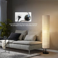 LALISU Stehlampe Papier Lampe Moderne Stehlampen mit Lampenschirm, Stehlampe für für Wohnzimmer Mit Fußschalter, Schlafzimmer und Arbeitszimmer (White-03)