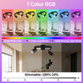 YindaLux Deckenstrahler LED Dimmbar mit Fernbedienung, RGB Farbwechsel 17W 2300LM Deckenlampe Strahler Schwenkbar, Schwarz Deckenleuchte 2 Flammig mit Unteres Glühen 7W+2x5W GU10 Spot für Wohnzimmer
