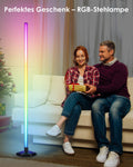 RGB LED Stehlampe Wohnzimmer Dimmbar 170cm mit Fernbedienung & APP, 16 Millionen Farben, 300 Szenenmodi, Musik-Sync, DIY-Modus & Timing, LED Standleuchte für Wohnzimmer, Schlafzimmer, Gaming-Raum