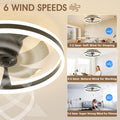 NIORSUN Deckenventilator mit Beleuchtung,50CM LED Lampe mit Ventilator,3 Farbtemperatur und 6 Geschwindigkeiten Deckenventilator mit Licht,APP/Fernbedienung Dimmbar Ventilator Deckenlampe Schwarz