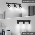 Dehobo Led Deckenstrahler Schwenkbar 350° 3 Flammig Deckenleuchte GU10 - Wandstrahler Schwarz - Spotlight Lampe Deckenlampe für Wohnzimmer Schlafzimmer Küche, Nein GU10 Leuchtmittel