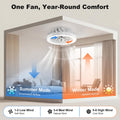 Ateroll Deckenventilator mit Beleuchtung, Ø46CM RGB Deckenventilator mit Licht und Fernbedienung, 6 Windstufen 3000K-6500K Dimmbare LED Leise Timer Deckenlampe mit Ventilator für Schlafzimmer, Wohn