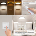 Tyreses LED Deckenleuchte Dimmbar 24W, Deckenlampe mit Fernbedienung, 1800K Dimmbar Nachtlicht, Panel 3000K-6500K Dimmbar für Schlafzimmer, Kinderzimmer, Wohnzimmer, Flure, Küche,Badezimmer, Ø30cm