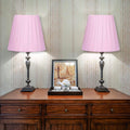HERCHR 6 Stück European Pink Fabric Lampenschirme Ersatz, konische Lampenschirme für Tischlampen, Kristall Kronleuchter, Wandlampe, Zuhause 9x13x14 cm
