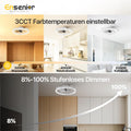 Ensenior Deckenventilator mit Beleuchtung, 50cm Deckenlampe mit Ventilator & Fernbedienung, 6 Geschwindigkeiten Leise, Stufenlos Dimmbar (3000K-6500K), Flaches Design für Schlafzimmer Büro - Weiß