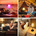 Suright Tischlampe Kabellos, Akku Tischleuchte Stufenlose Dimmbare 3 Farbmodi+RGB, Touch Control LED Tischlampe IP54 Wasserdicht für Restaurant, Schlafzimmer, Party, Camping, Kaffeehaus