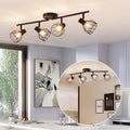ANWIO Deckenleuchte E14 4 Flammig Schwarz, LED Deckenstrahler 4 Flammig Schwenkbar Flurlampe Lampe Wohnzimmer LED Deckenlampe Küche Spotleuchte Wand Schlafzimmer (Ohne Leuchtmittel) EUC-