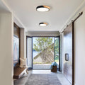 Qamra LED Deckenleuchte, Deckenlampe 30cm, Schwarz Deckenleuchte, Moderne Lampe Holz für Wohnzimmer Schlafzimmer Küche Esszimmer Flur 4000K