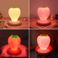 EONANT Kinder Erdbeer Nachtlicht, süße Silikon Erdbeer Touch Farbwechsel Lampe, Kinder LED Nachttischlampe, drei Modi Touch, Kinderzimmer, Büro, Urlaub Dekoration und Geschenke (Rosa)