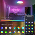 OURLOVEII 30W LED Deckenleuchte Smart Home 30cm RGB Deckenlampe rund Dimmbar mit Fernbedienung mit Steuerbar via App Farbwechsel Kompatibel mit Alexa und Google Assistant Wohnzimmer, Weiß