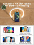 VOSFEEL Nachttischlampe mit ladefunktion, Touch Dimmbar Nachtlicht Wireless Charger 15W, LED Tischlampe mit 3 Stufige Helligkeit für Schlafzimmer Wohnzimmer Büro