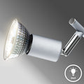 B.K.Licht - LED Deckenlampe schwenkbar, warmweiße Lichtfarbe, GU10 Fassung, LED Deckenleuchte, Lampe, Wohnzimmerlampe, Schlafzimmerlampe, Küchenlampe, Deckenstrahler, 25,5x7x9,5 cm, Titanfarbig
