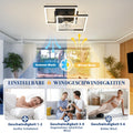Homefire LED Deckenventilator Mit Beleuchtung 3000-6500K Dimmbar Schwarz
