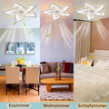 Wildcat Deckenventilator mit Beleuchtung, Modern LED Dimmbar Deckenleuchte mit Ventilator und Fernbedienung Leise, Kreativer 5 Lichter Design Deckenventilator für Schlafzimmer Küche Esszimmer
