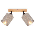 BRILONER - Deckenlampe mit Sternenhimmel, schwenkbar, Lampenschirm aus Stoff, Deckenleuchte, Lampe, Wohnzimmerlampe, Schlafzimmerlampe, Küchenlampe, Deckenstrahler, 28,5x13x15,5 cm, Taupe