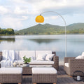CCLIFE LED E27 Bogenlampe höhenverstellbar Marmorfuß weiß orange Stehlampe Stehleuchte Standleuchte Bogenleuchte Bogenstandleuchte, Farbe:Orange, höhenverstellbar 145-220 cm