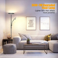 LED Stehlampe Wohnzimmer Dimmbar, 42W 3600LM Deckenfluter mit Leselampe, Fernbedienung & Touchsteuerung, 1-Minuten-Installation, Stehlampe Modern für Wohnzimmer, Büro, Esszimmer, Schlafzimmer(Schwarz)