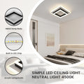 DELIPOP Moderne LED Deckenleuchte, 30W 3375LM LED Deckenlampe Quadratisch Innen, Acryl Deckenbeleuchtung Schwarz für Schlafzimmer, Wohnzimmer, Flur, Küche, Balkon, Natürliches Licht 4500K