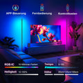 TRUMPETS LED Stehlampe Wohnzimmer 165cm, RGB Ecklampe Dimmbar mit Fernbedienung und APP, 16 Millionen Farben, Musikmodi, DIY-Modus & Timing -Funktion für Schlafzimmer (Mit Adapter 10W)