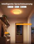 Govee Deckenlampe RGBIC Smart, 24W LED Deckenleuchte dimmbar, 2400LM Deckenlampe Schlafzimmer Kompatibel mit Matter, Alexa & Google Home mit 16 Millionen DIY Farben, für Wohnzimmer Küche Flur, 30cm